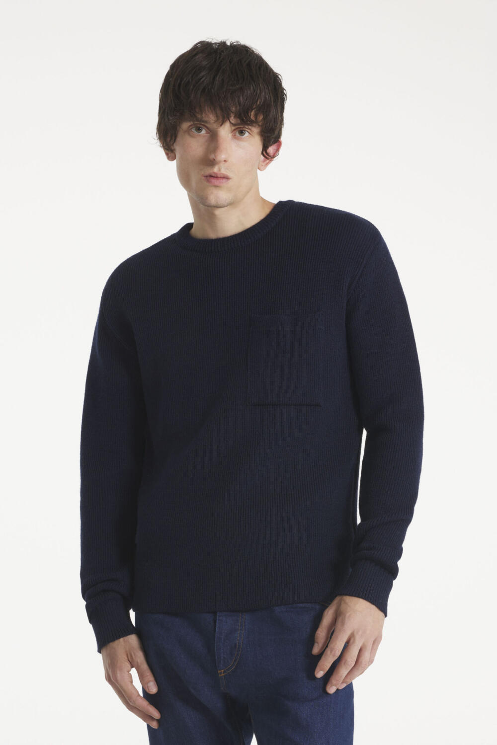 Salaun - Virgin wool sweater - M, NAVY