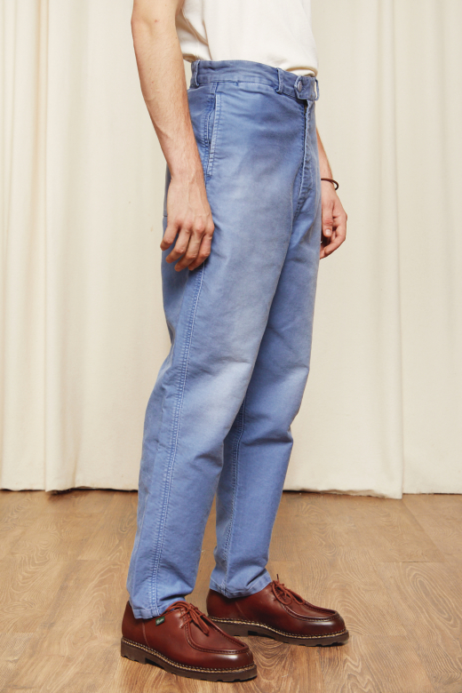 Paulin - Pantalon de Travail Vintage Washed - S, BLEU