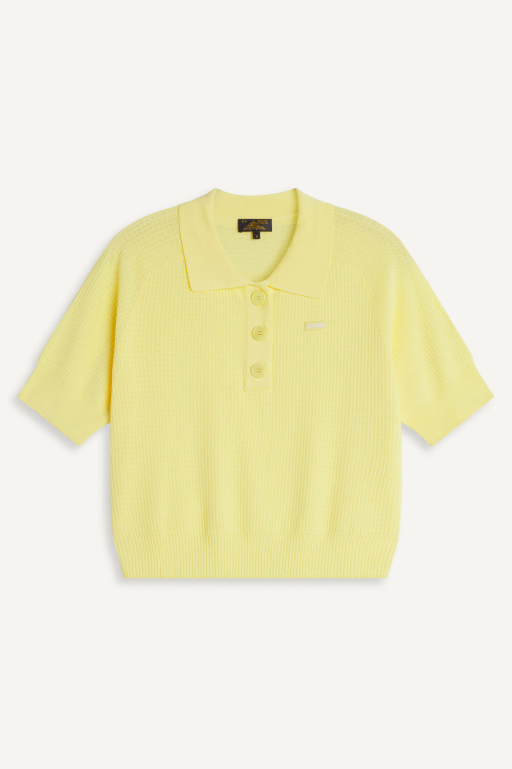 SERDANE - KNITTED POLO SHIRT - L, YELLOW