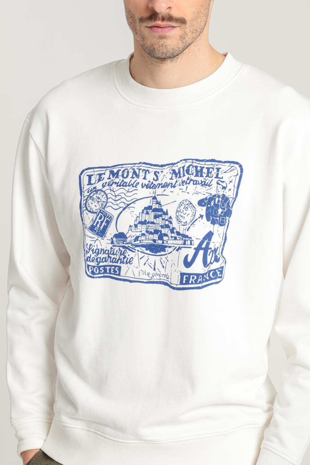TOLD - POSTCARD-PRINTED SWEATSHIRT - XXL, WHITE