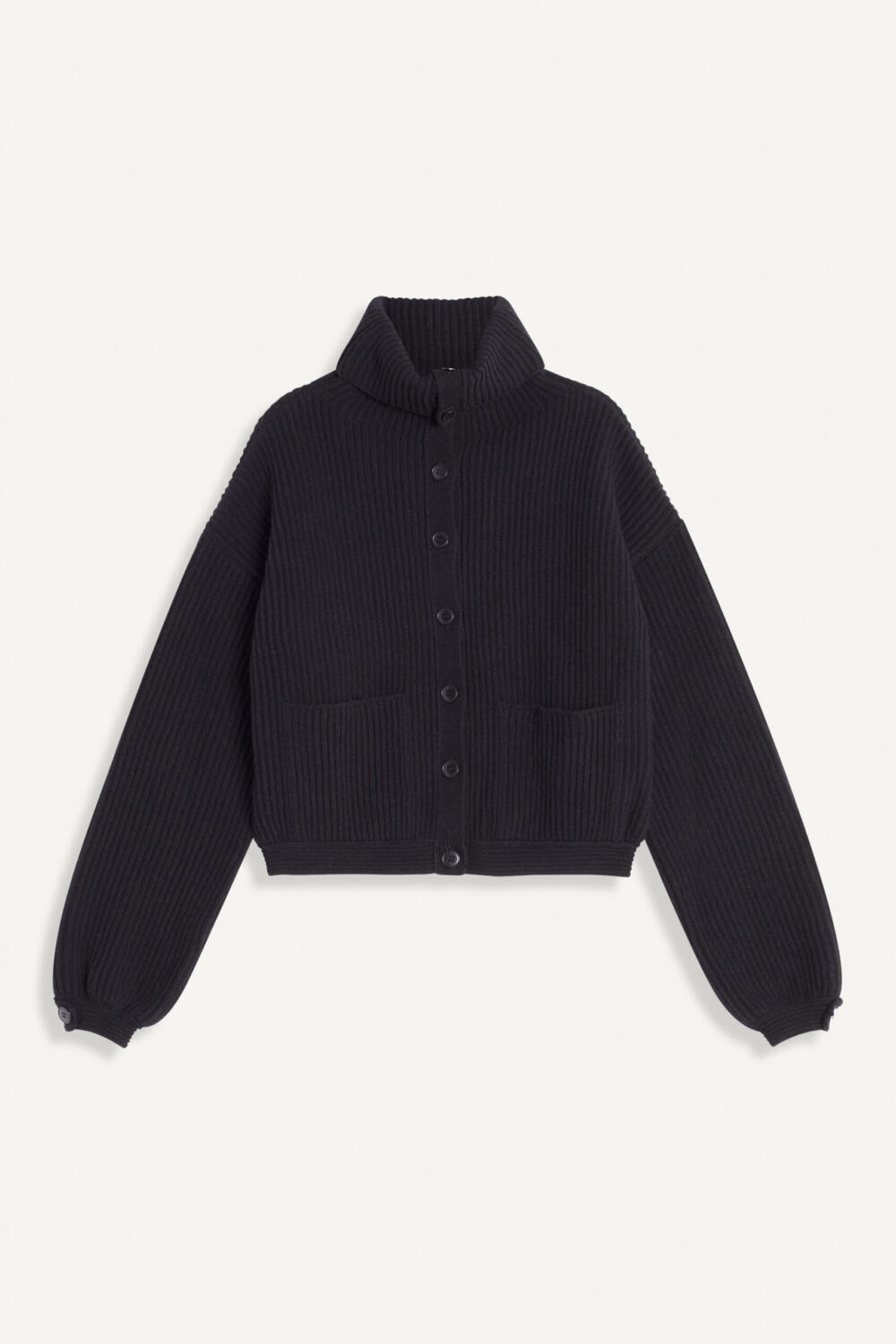 GINA - WOOL CARDIGAN - XS, BLACK
