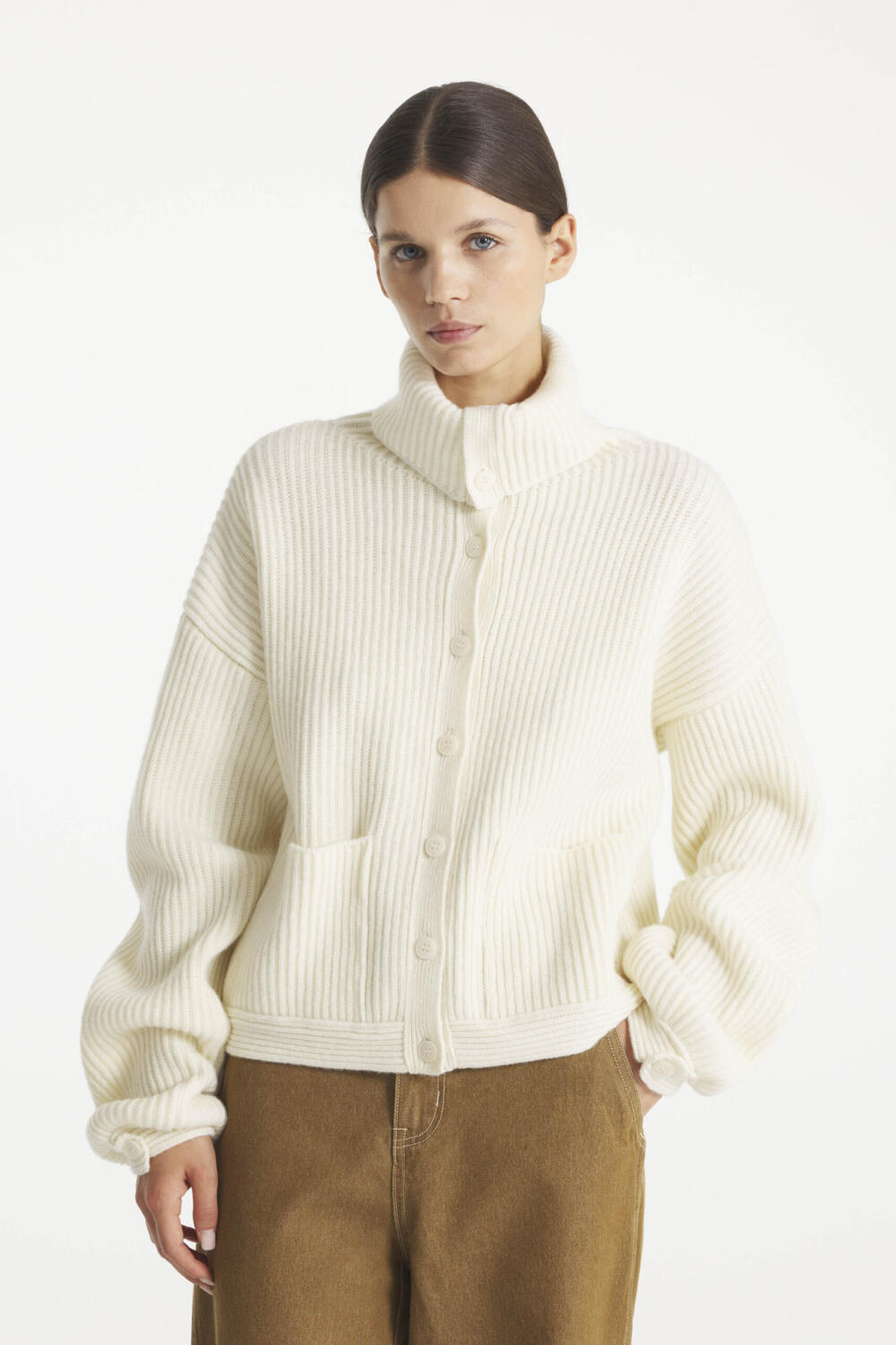 GINA - WOOL CARDIGAN - S, OFFWHITE
