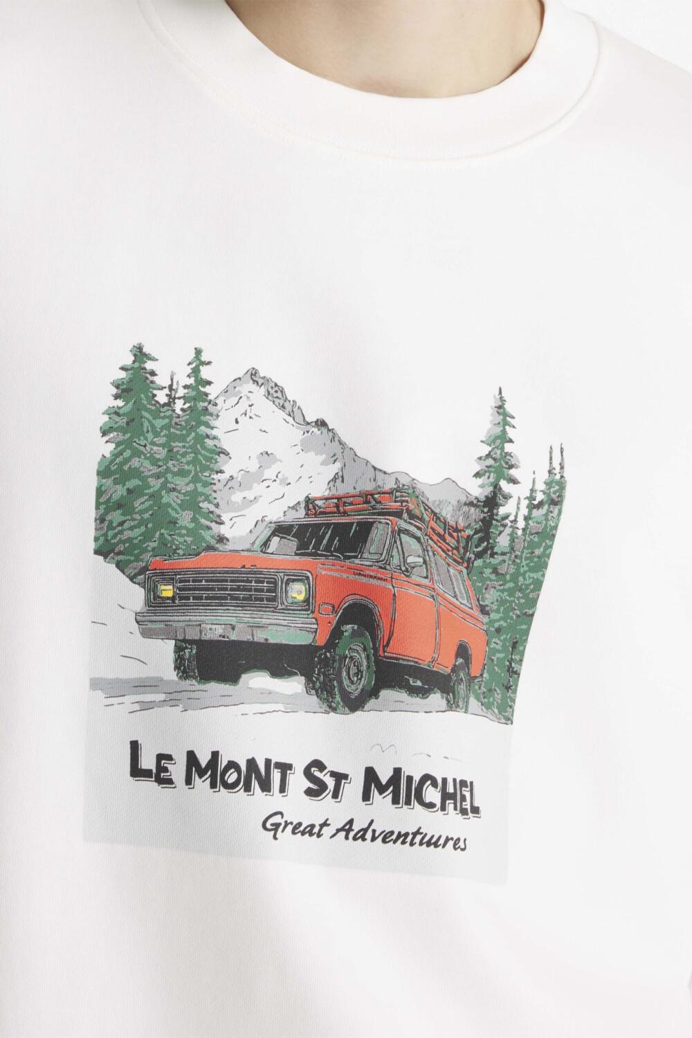 TAOS - MOUNTAIN PRINT SWEATER - S, OFFWHITE