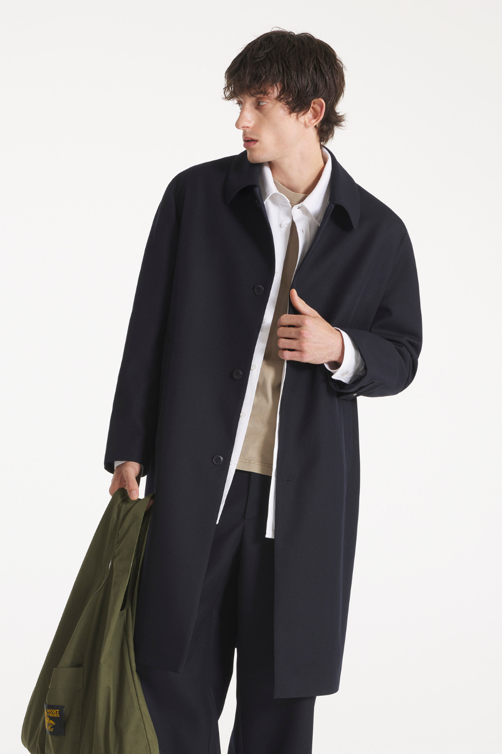 MANFRED - WOOL TRENCH COAT - XS, NAVY