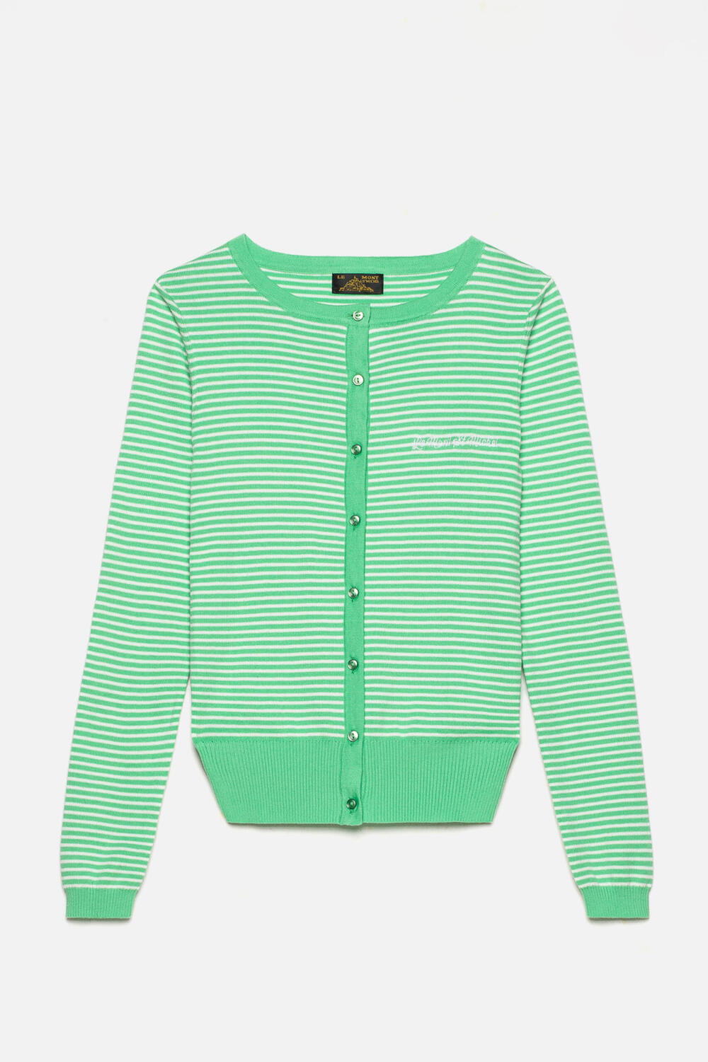 GRADA - STRIPED CARDIGAN - M, green offwhite