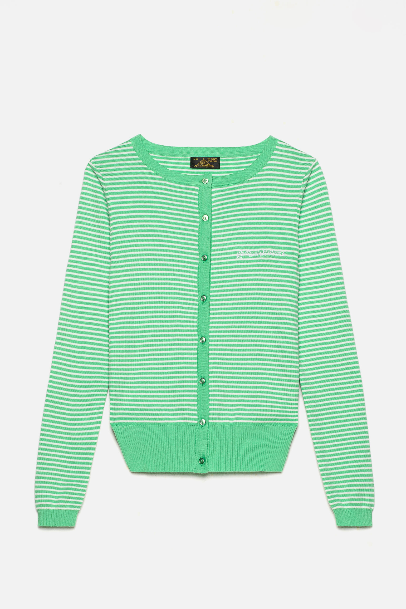 GRADA - STRIPED CARDIGAN - XS, green offwhite