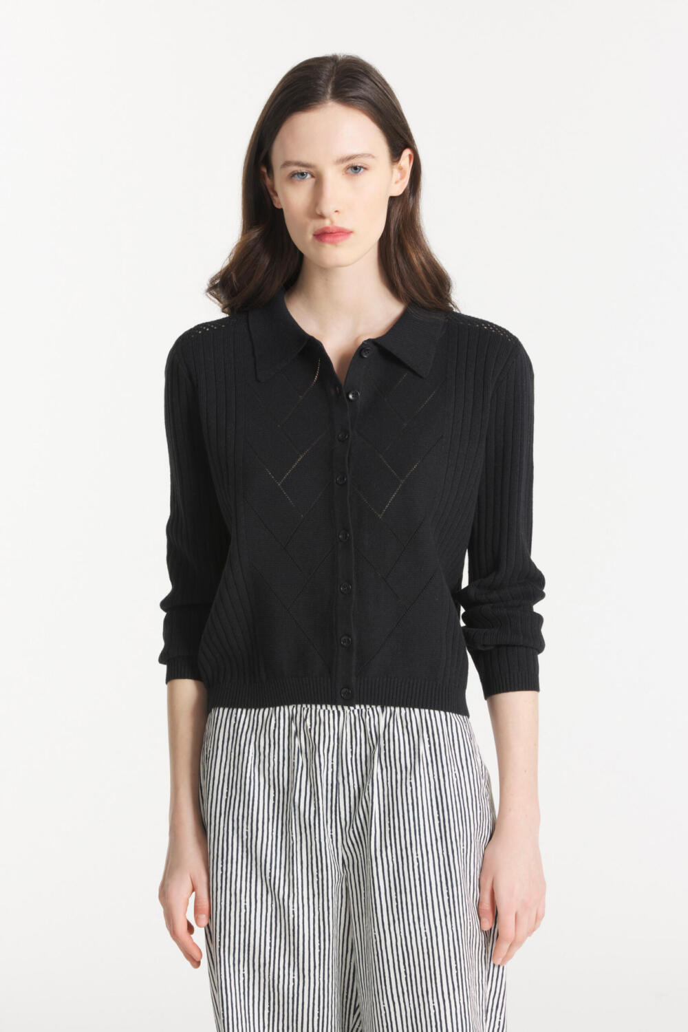 GRAZIA - ELEGANT CARDIGAN - M, BLACK