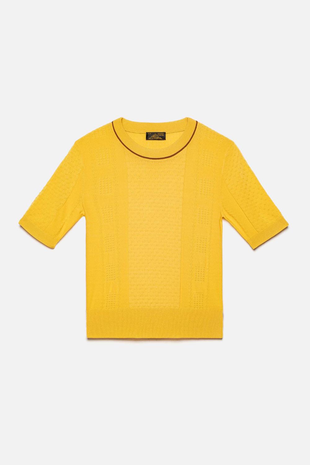 SHANON - TOP EN MAILLE FINE - XS, JAUNE