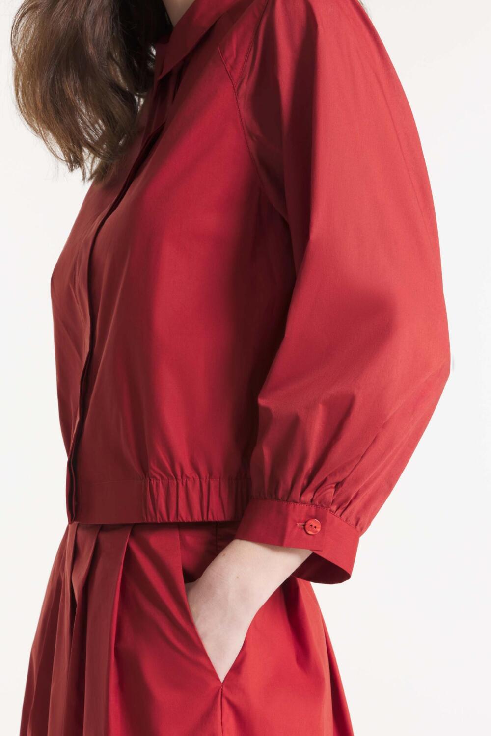 CACTUS - CHEMISE EN POPELINE - 36, BRIQUE