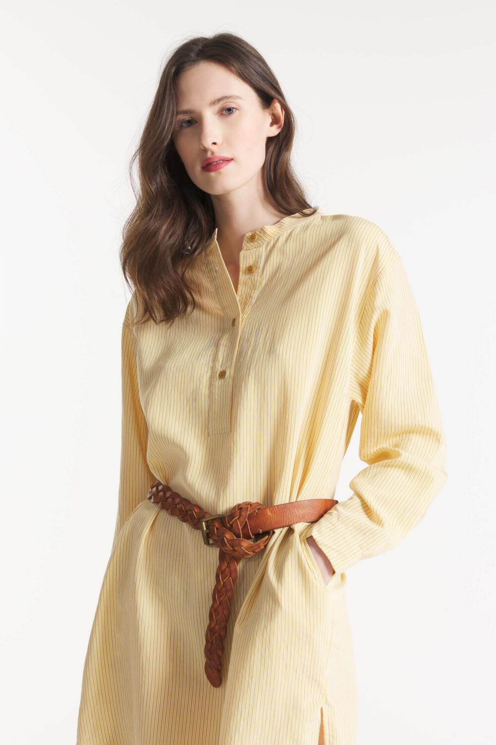 ROSTAN - ROBE CHEMISE À RAYURES - 38, JAUNE
