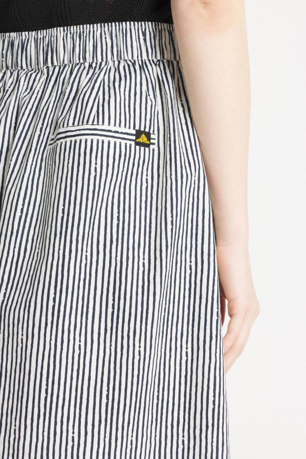 JONA - STRIPED SKIRT - 38, OFFWHITE/NAVY