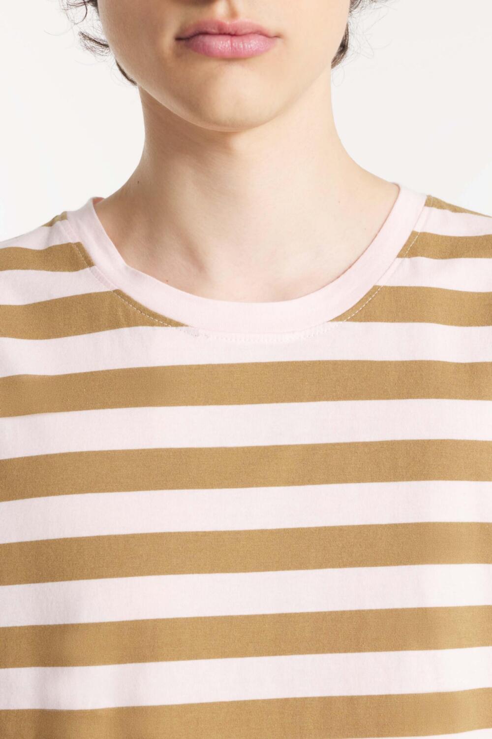 TWIN - STRIPED T-SHIRT - XXL, pink kaki