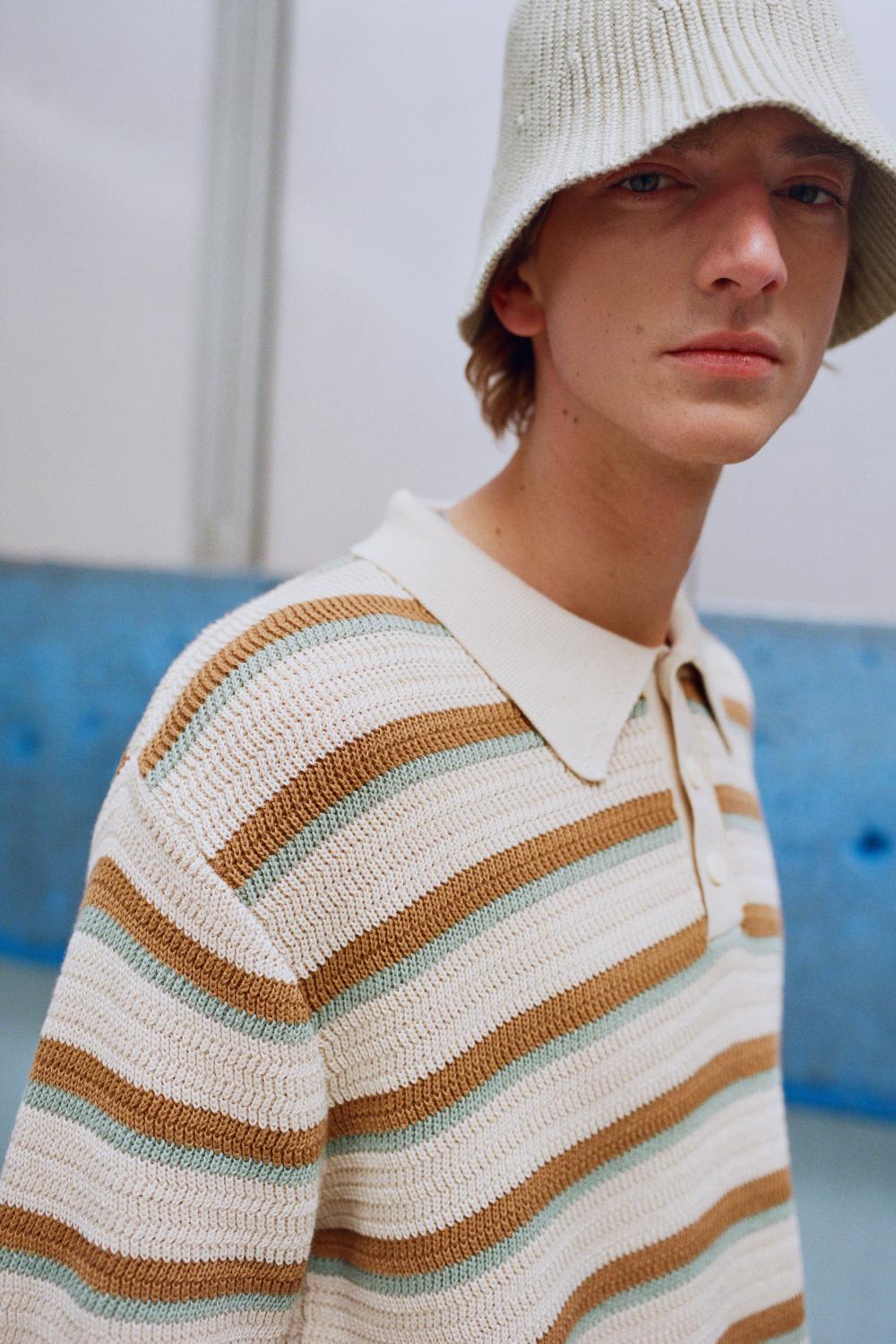 SIMBA - POLO À RAYURES - S, BEIGE