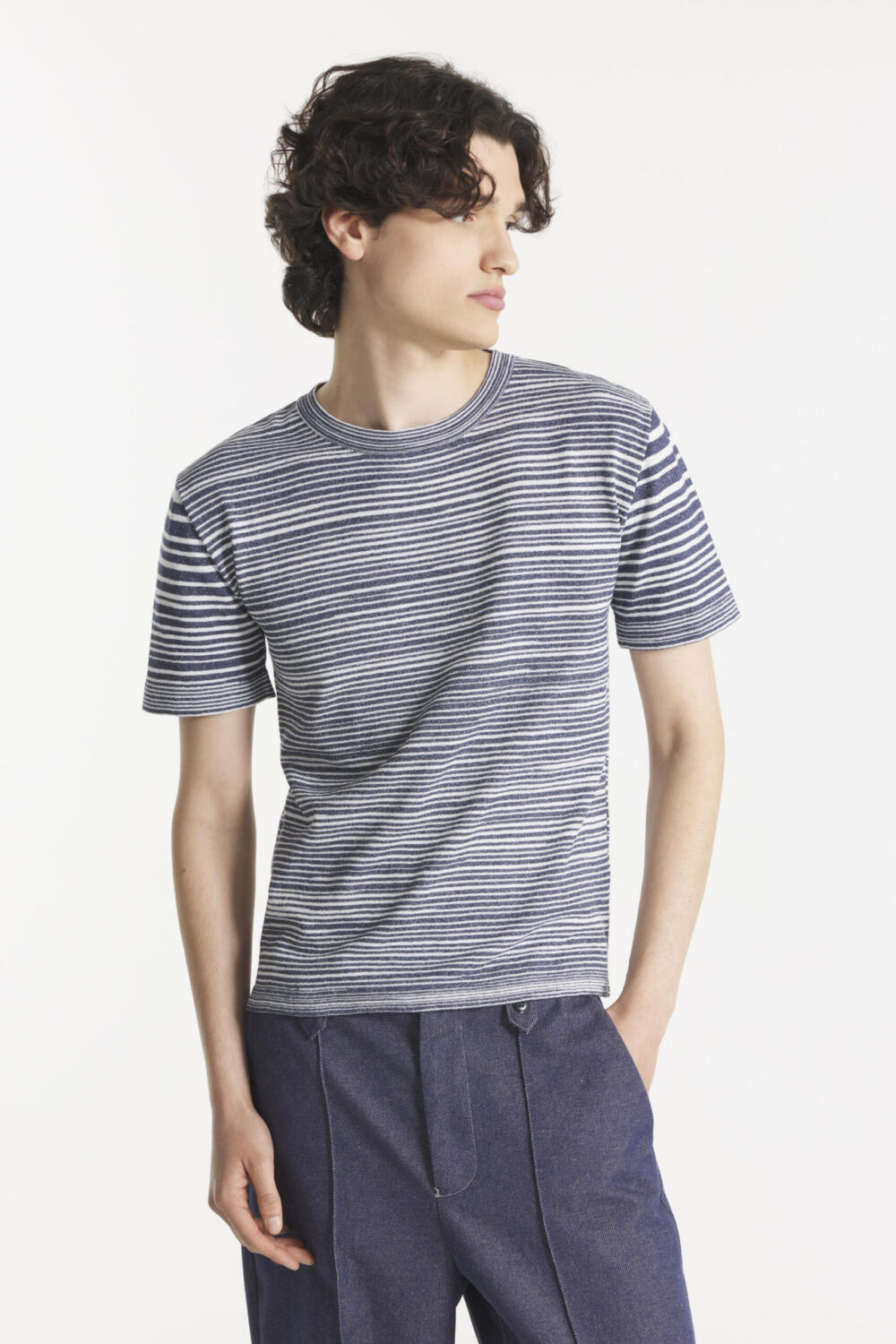 SEVERIN - T-SHIRT À RAYURES - M, indigo offwhite