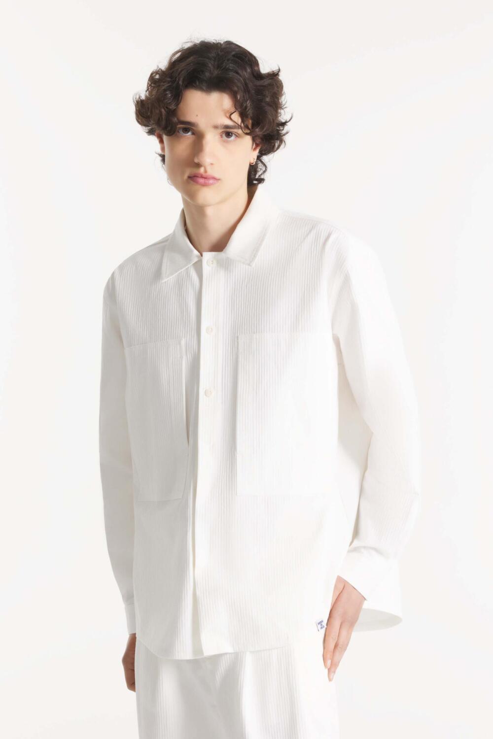 CARTOINE - CHEMISE EN CHEVRON - XL, ECRU