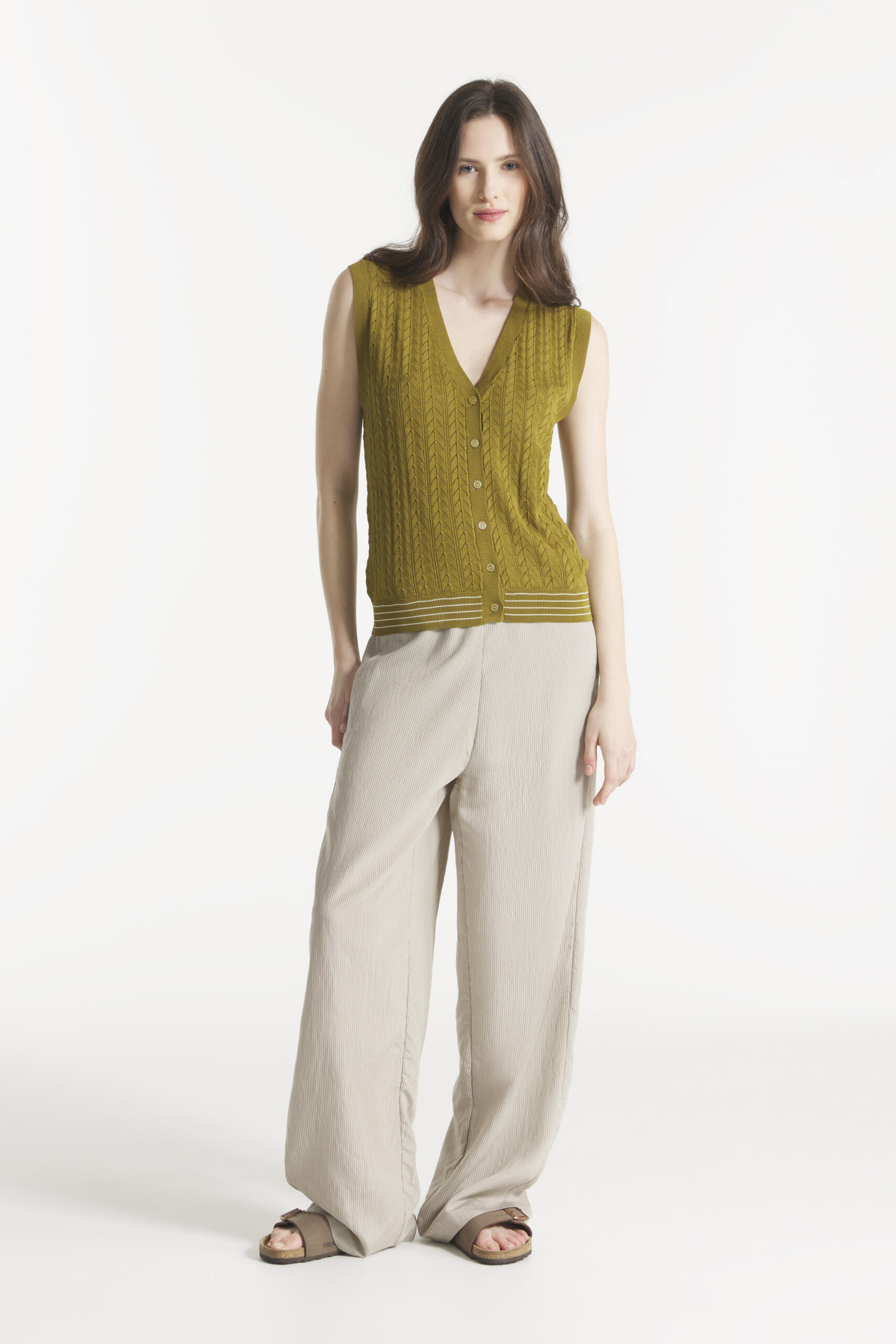 PONCIA - PANTALON FLUIDE - 38, OLIVE